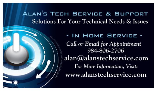 Alans business card